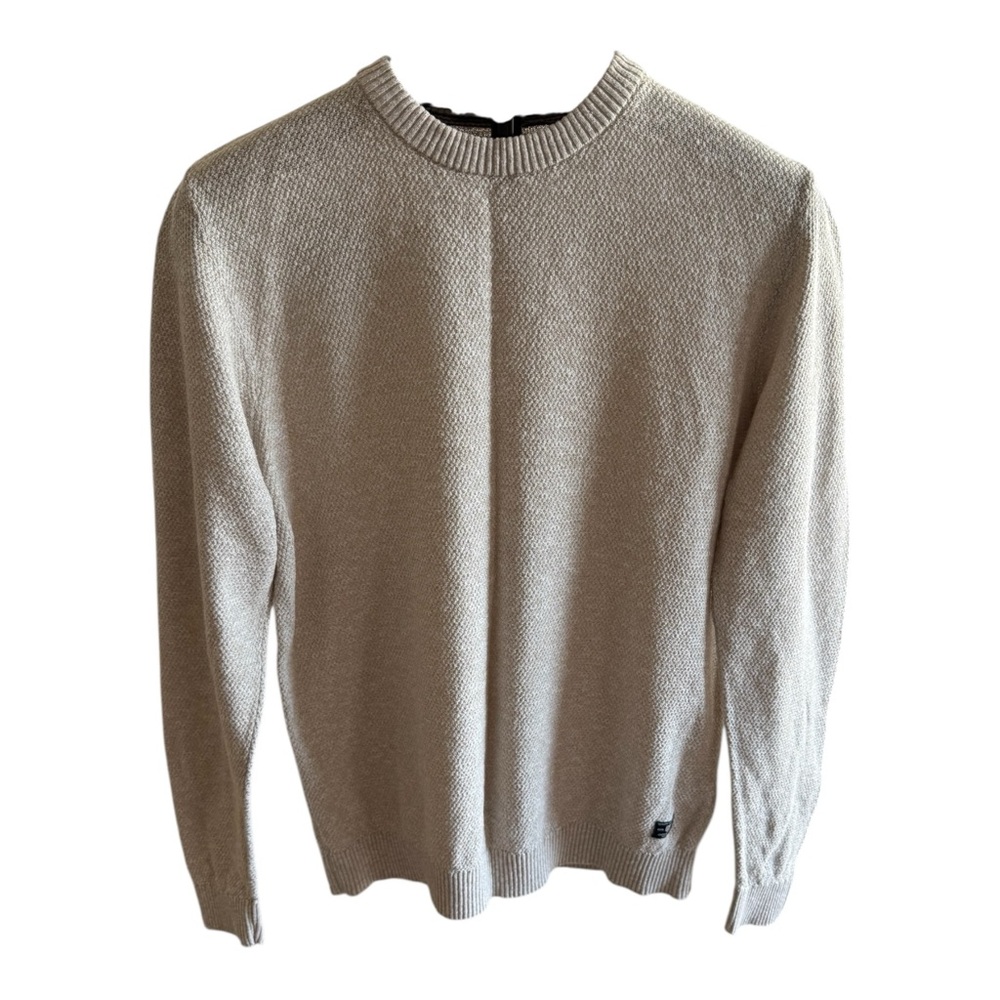 Jack & Jones Men's Cream Crewneck Sweater Cotton and Linen Size M